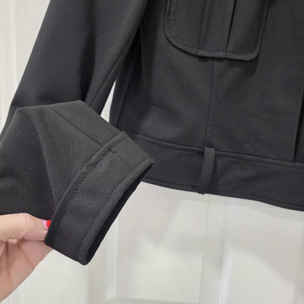 INC International Concepts Black 2-Piece Cropped Jacket & Skirt Suit Size 2 - Picture 7 of 16